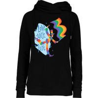 Happy Love With Pride Womens Funnel Neck Pullover Hood