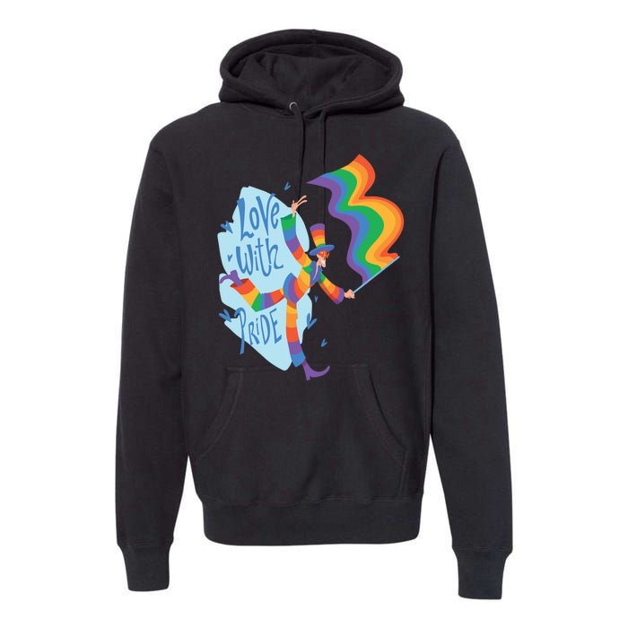 Happy Love With Pride Premium Hoodie