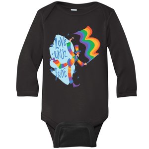 Happy Love With Pride Baby Long Sleeve Bodysuit