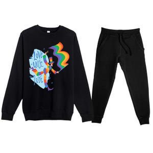 Happy Love With Pride Premium Crewneck Sweatsuit Set