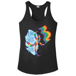 Happy Love With Pride Ladies PosiCharge Competitor Racerback Tank