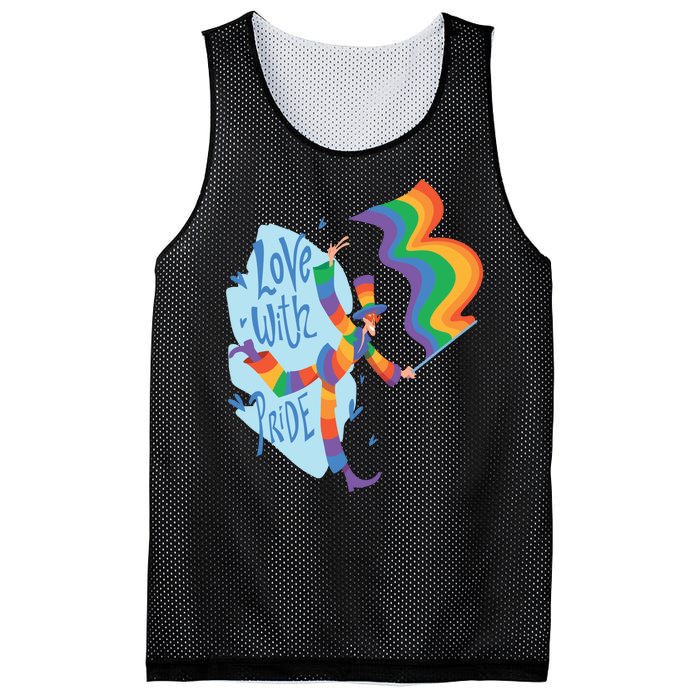 Happy Love With Pride Mesh Reversible Basketball Jersey Tank