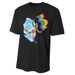 Happy Love With Pride Performance Sprint T-Shirt