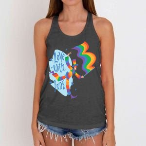 Happy Love With Pride Women's Knotted Racerback Tank