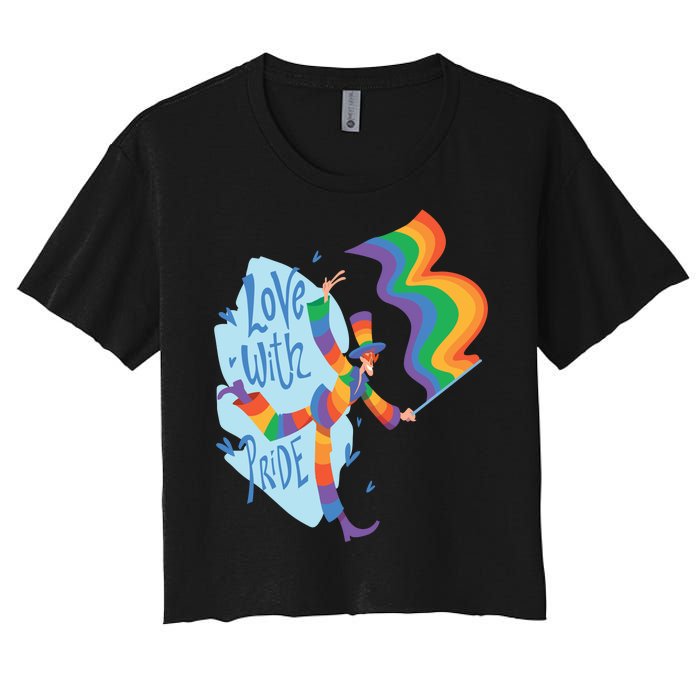 Happy Love With Pride Women's Crop Top Tee