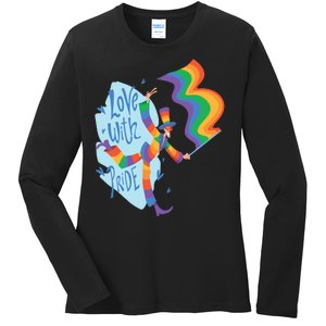 Happy Love With Pride Ladies Long Sleeve Shirt