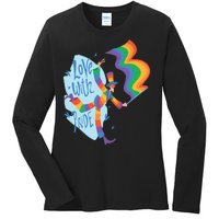 Happy Love With Pride Ladies Long Sleeve Shirt