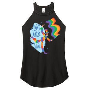 Happy Love With Pride Women's Perfect Tri Rocker Tank