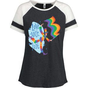 Happy Love With Pride Enza Ladies Jersey Colorblock Tee