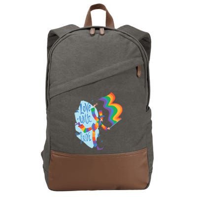 Happy Love With Pride Cotton Canvas Backpack