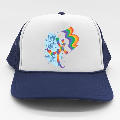 Happy Love With Pride Trucker Hat