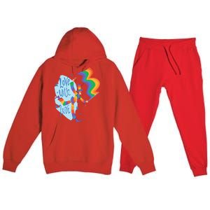 Happy Love With Pride Premium Hooded Sweatsuit Set