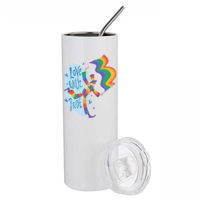 Happy Love With Pride Stainless Steel Tumbler