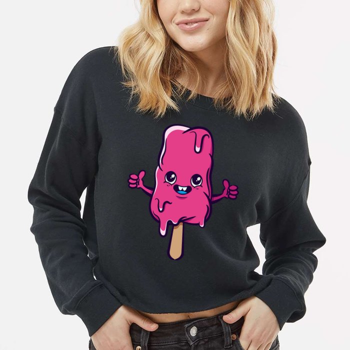 Happy Melting Popsicle Cropped Pullover Crew
