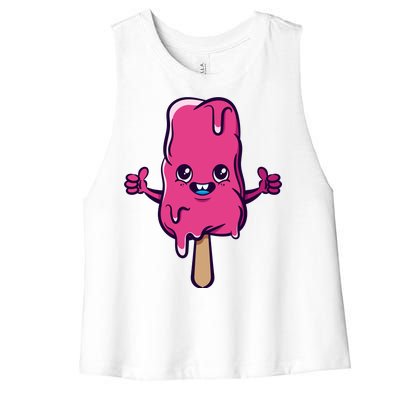 Happy Melting Popsicle Women's Racerback Cropped Tank