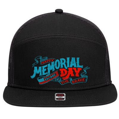 Happy Memorial Day 7 Panel Mesh Trucker Snapback Hat