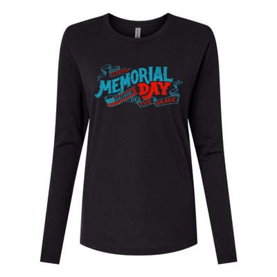 Happy Memorial Day Womens Cotton Relaxed Long Sleeve T-Shirt