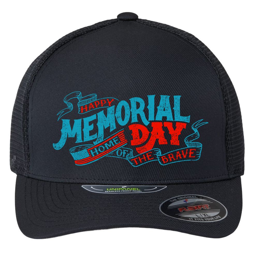 Happy Memorial Day Flexfit Unipanel Trucker Cap