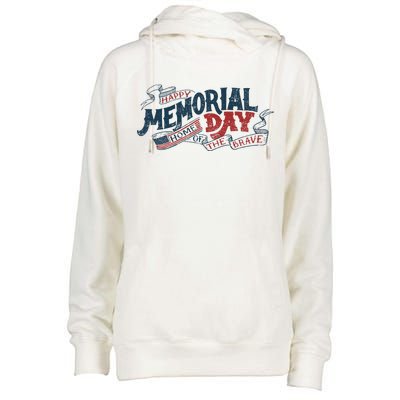 Happy Memorial Day Womens Funnel Neck Pullover Hood