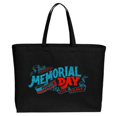 Happy Memorial Day Cotton Canvas Jumbo Tote