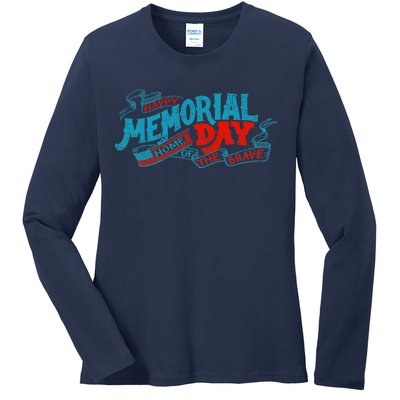 Happy Memorial Day Ladies Long Sleeve Shirt