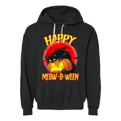 Happy Meow-O-Ween Garment-Dyed Fleece Hoodie