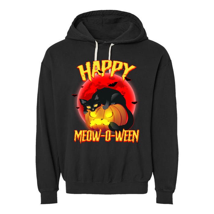 Happy Meow-O-Ween Garment-Dyed Fleece Hoodie