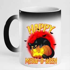 Happy Meow-O-Ween 11oz Black Color Changing Mug