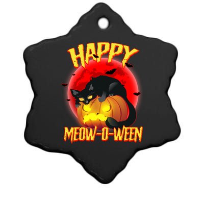 Happy Meow-O-Ween Ceramic Star Ornament