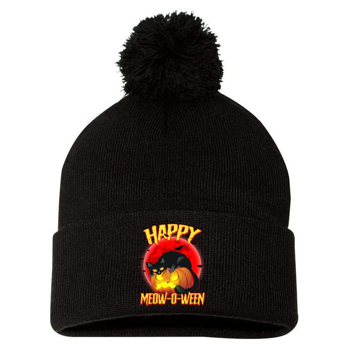 Happy Meow-O-Ween Pom Pom 12in Knit Beanie