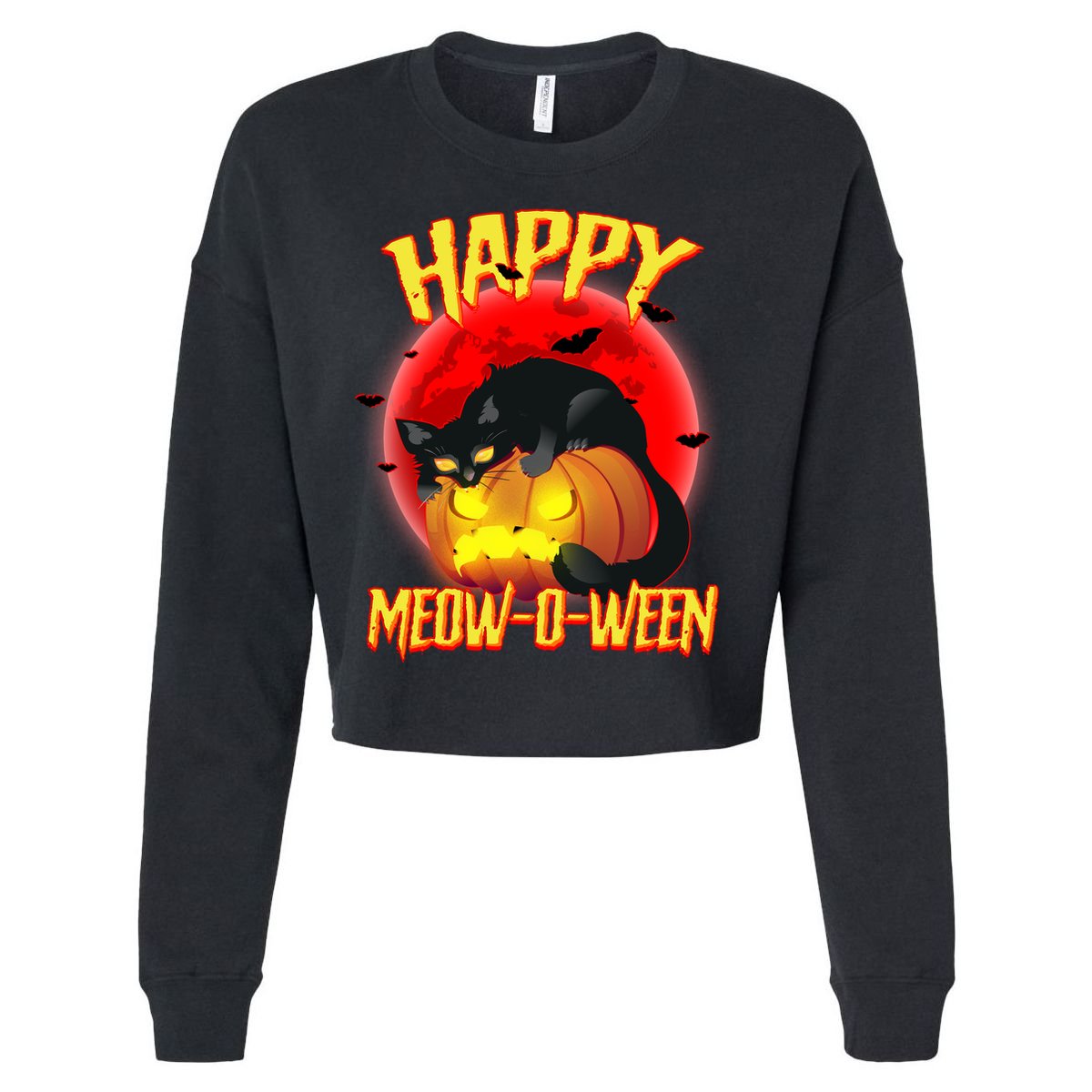 Happy Meow-O-Ween Cropped Pullover Crew