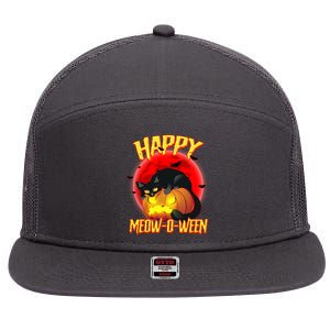 Happy Meow-O-Ween 7 Panel Mesh Trucker Snapback Hat