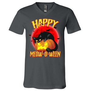 Happy Meow-O-Ween V-Neck T-Shirt