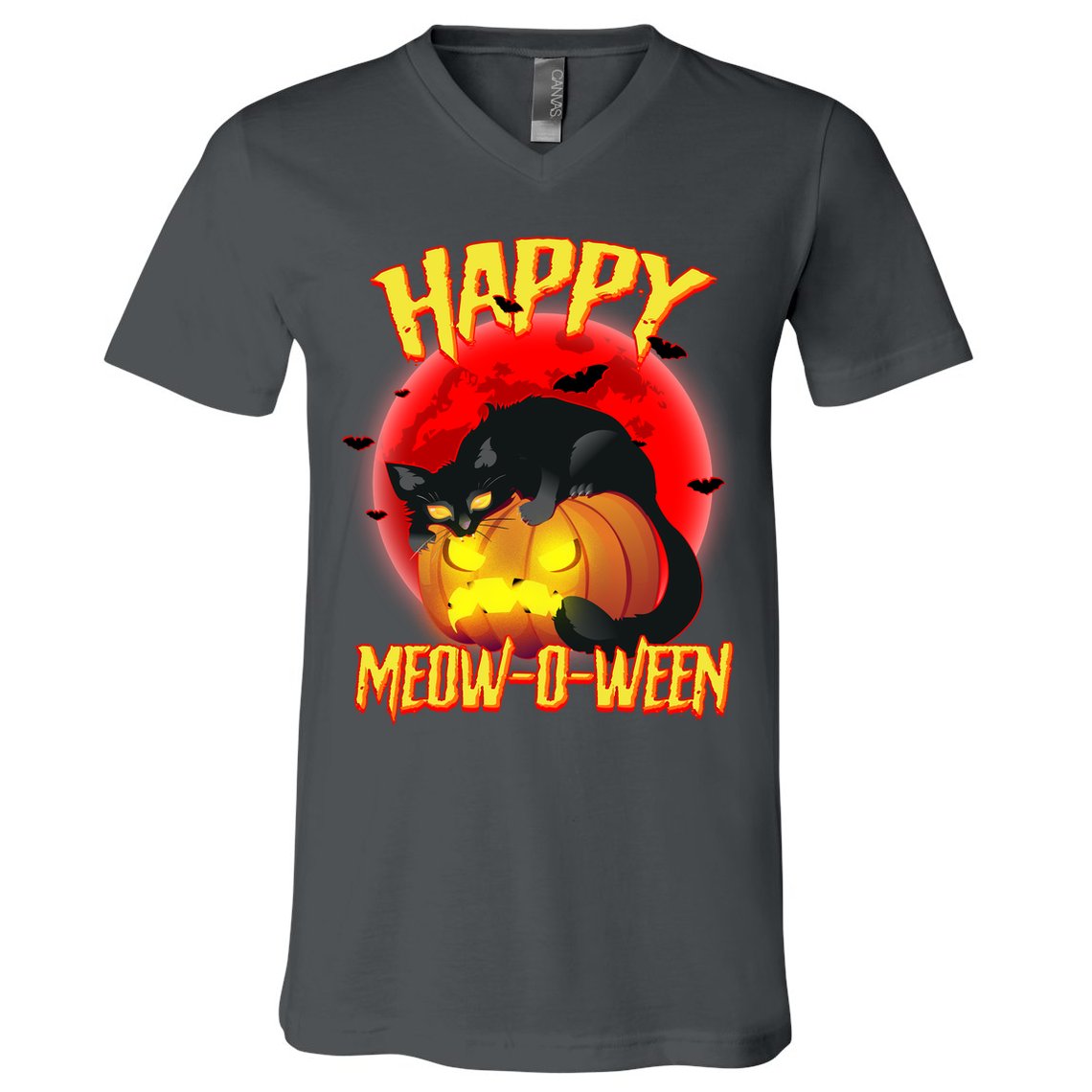 Happy Meow-O-Ween V-Neck T-Shirt