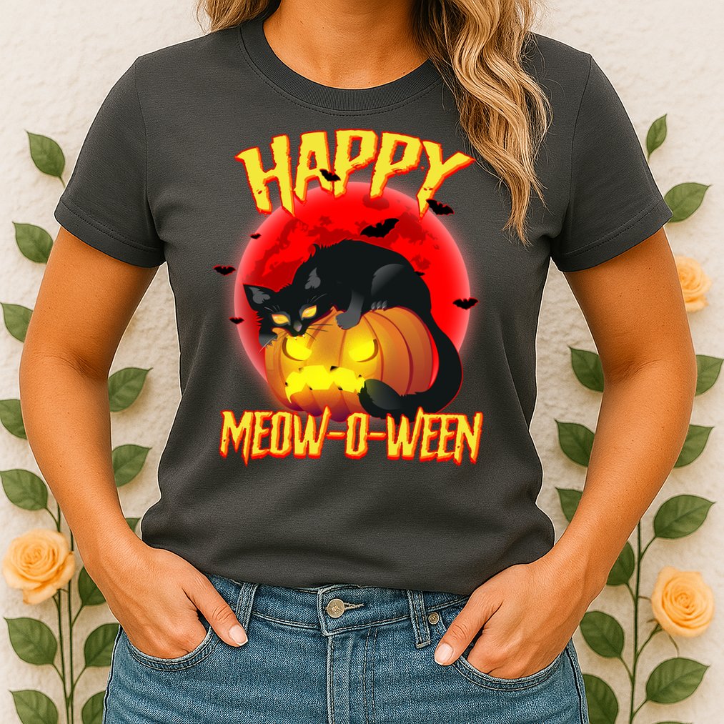 Happy Meow-O-Ween Womens T-Shirt