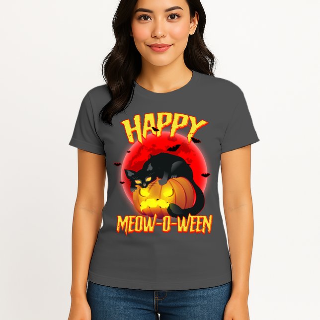 Happy Meow-O-Ween Womens T-Shirt