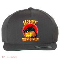 Happy Meow-O-Ween Wool Snapback Cap