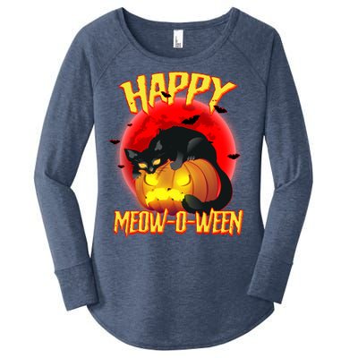 Happy Meow-O-Ween Women's Perfect Tri Tunic Long Sleeve Shirt