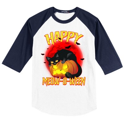 Happy Meow-O-Ween Baseball Sleeve Shirt