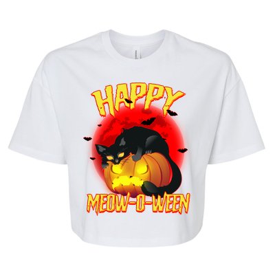 Happy Meow-O-Ween Bella+Canvas Jersey Crop Tee