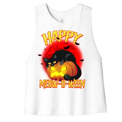 Happy Meow-O-Ween Women's Racerback Cropped Tank