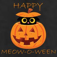Happy Meow-O-Ween Halloween 7 Panel Mesh Trucker Snapback Hat