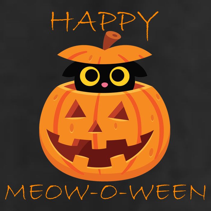 Happy Meow-O-Ween Halloween 7 Panel Mesh Trucker Snapback Hat