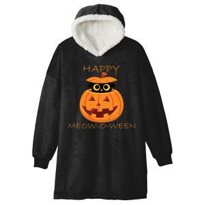 Happy Meow-O-Ween Halloween Hooded Wearable Blanket