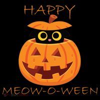 Happy Meow-O-Ween Halloween Button