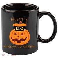 Happy Meow-O-Ween Halloween 11oz C Handle Ceramic Mug