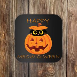 Happy Meow-O-Ween Halloween Coaster