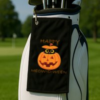 Happy Meow-O-Ween Halloween Golf Towel