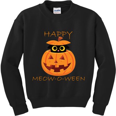 Happy Meow-O-Ween Halloween Kids Sweatshirt