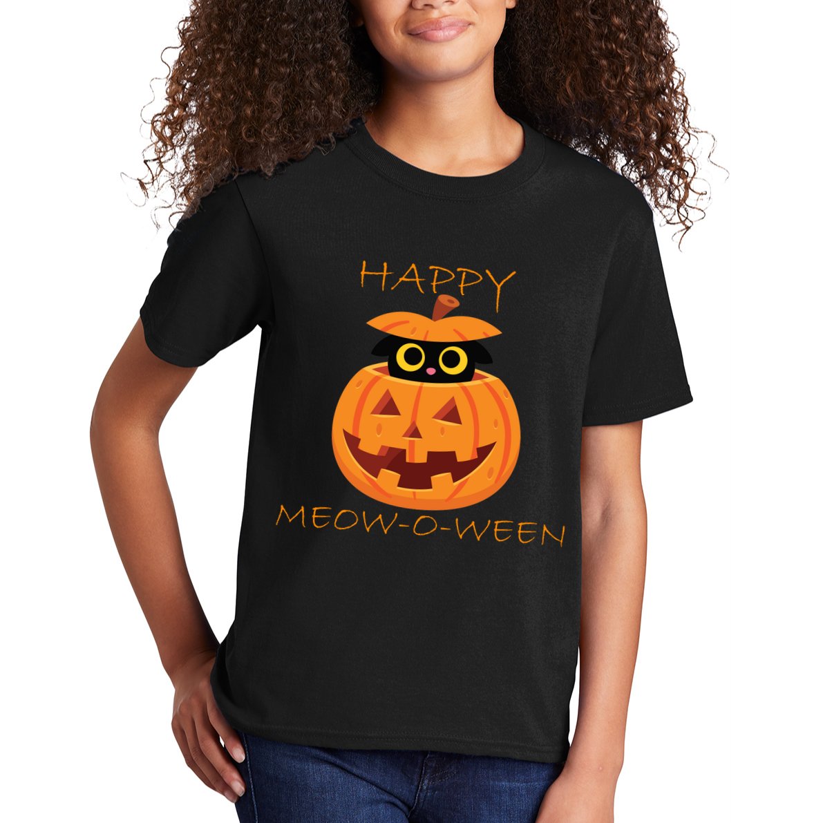 Happy Meow-O-Ween Halloween Kids T-Shirt